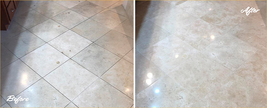 Floor Before and After a Superb Grout Sealing in Savannah, GA