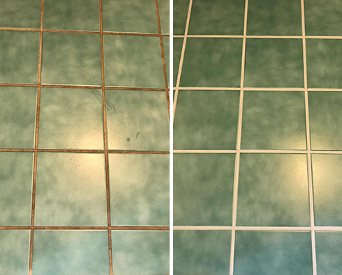 Floor Before and After a Grout Sealing in Bloomingdale, GA