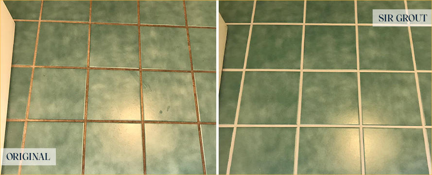 Floor Before and After a Superb Grout Sealing in Bloomingdale, GA