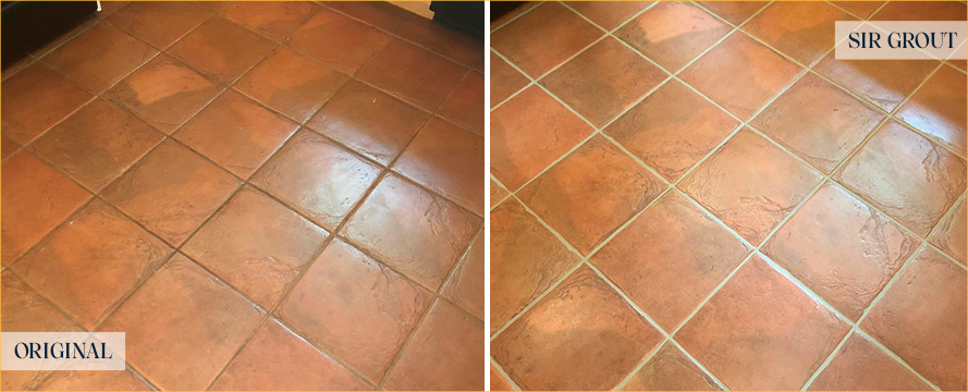 Floor Before and After a Superb Grout Cleaning in Port Royal, SC