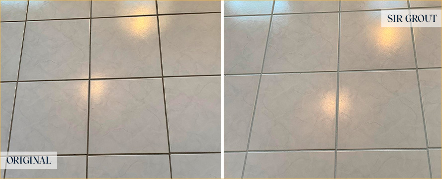 Floor Before and After a Superb Grout Sealing in Bluffton, SC