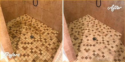 Our Professional Tile and Grout Cleaners in Bluffton SC Enhanced the  Appearance of This Shower