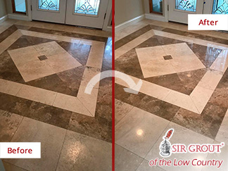 Before and After Our Stone Cleaning Service in Hilton Head Island, SC