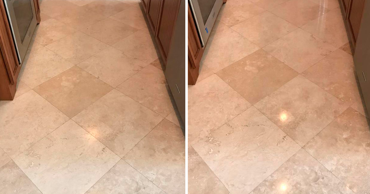 After a Professional Stone Cleaning in Bluffton SC This Dull Floor