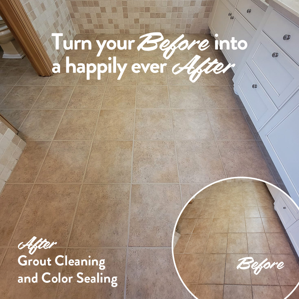 Grout Cleaning and Color Sealing
